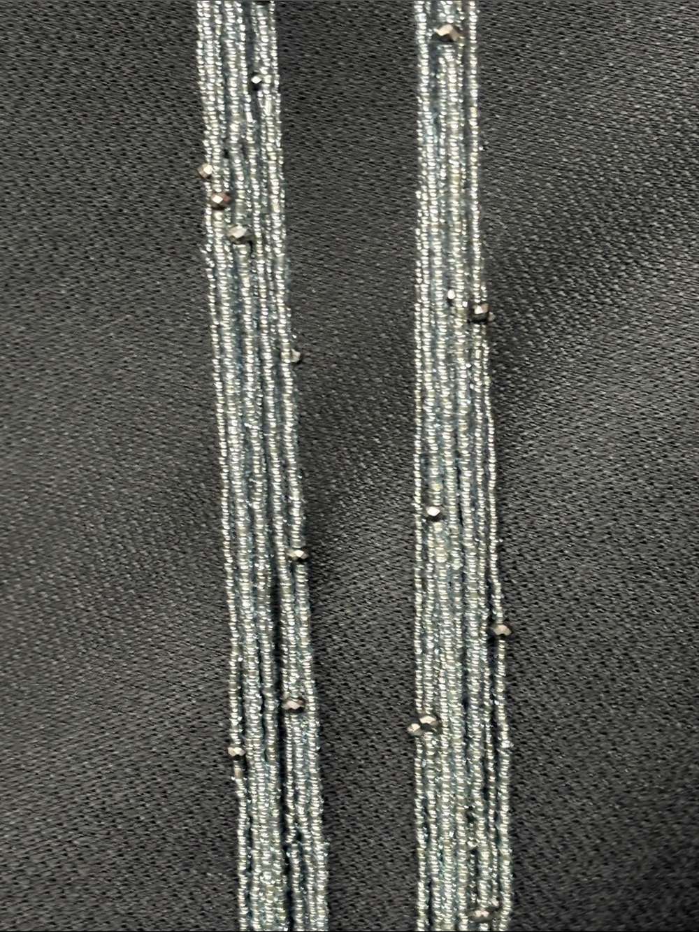 Multi-Strand Beaded Necklace in Gunmetal Gray